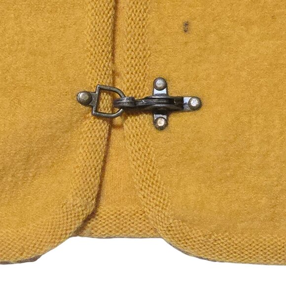 Tally Ho Wool Vest XL Yellow Hook Closure Sleeveless Vintage Top Retro Fashion - Picture 2 of 16